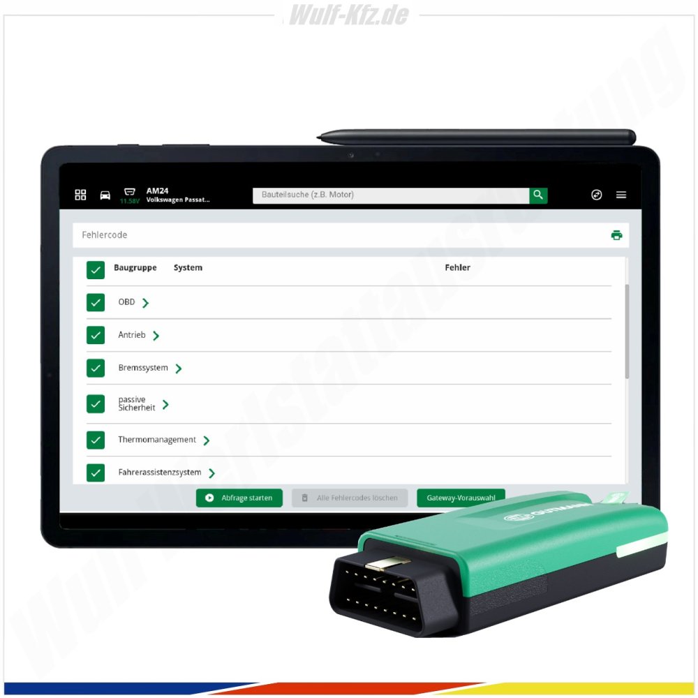 Hella Gutmann Tester / Diagnosegerät mega macs S 20 inkl. SDI Modul S2 und Tablet XL